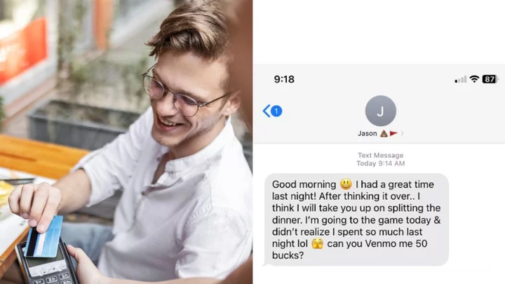 Woman praised for biting reply to date after he asked her to split the bill – by text