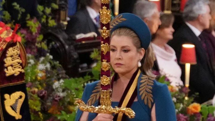 Penny Mordaunt carrying a massive sword has become an instant meme