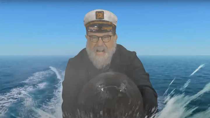Stephen Colbert returns to work via dolphin for first show back