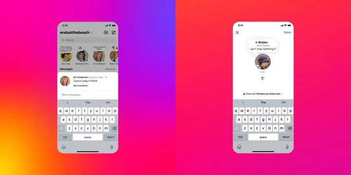 You can now add music to your Instagram Notes